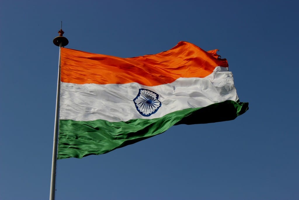 tricolor Indian flag-waving