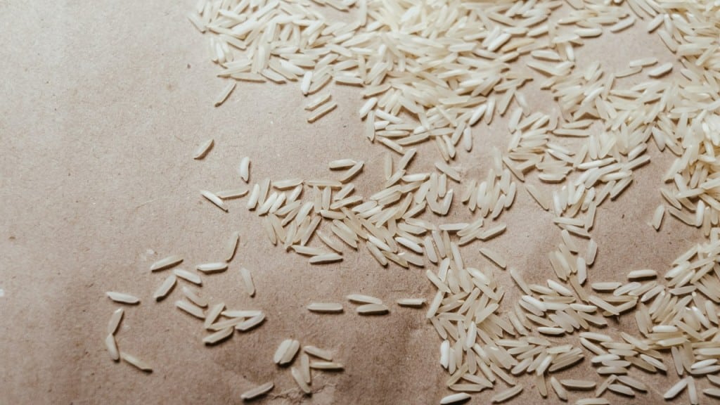 Rice Grains on a Brown Paper
