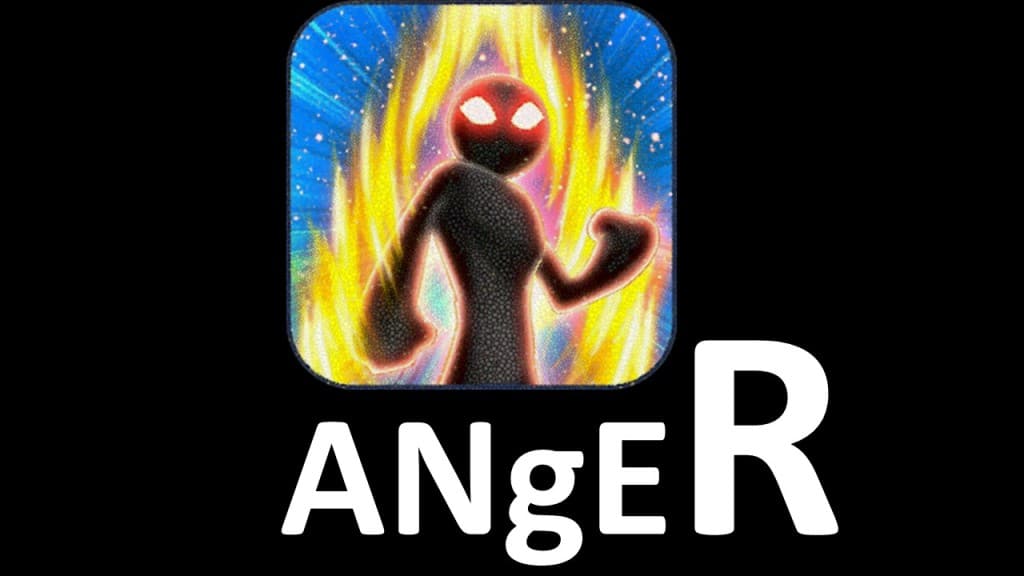 anger animated image with fire background
